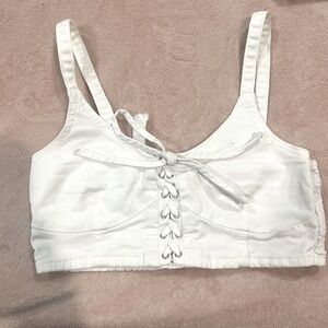 Garage White Crop Top